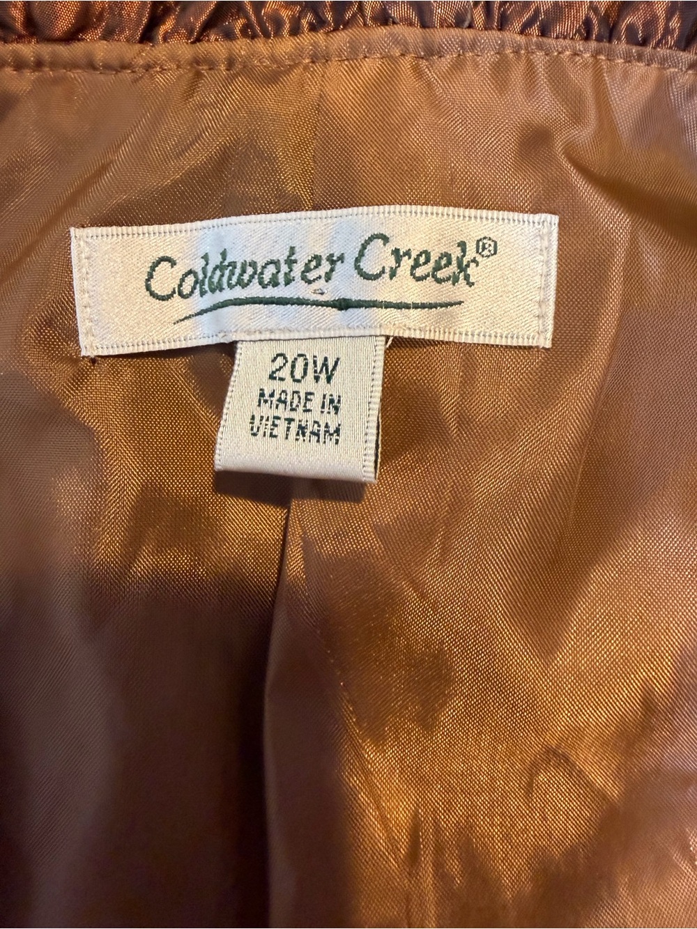 Goldwater Creek Ruffled Textured Metallic Copper Jacket Rhinestone Buttons SZ 20 - Picture 7 of 8